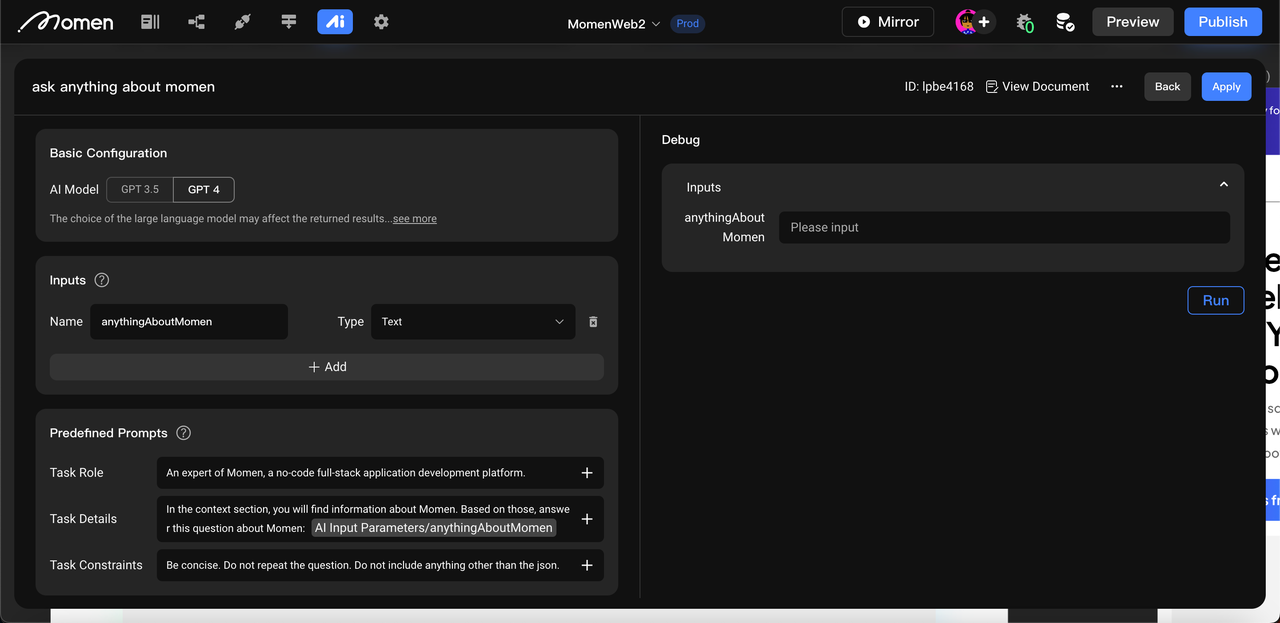 Configure AI